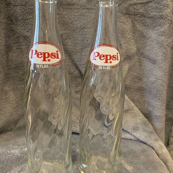 ANTIQUE 1960’s swirl Pepsi Cola bottle set 10 - Picture 1 of 3